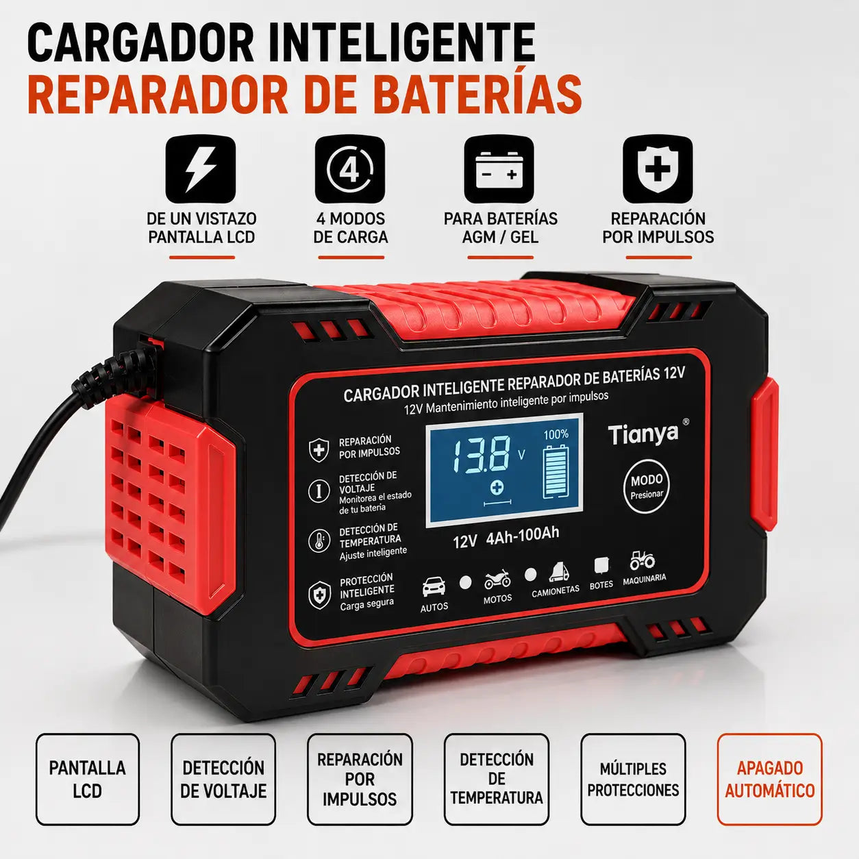 ⚡ Revive la Batería de tu Auto en Minutos: Cargador e Inteligente de Rescate