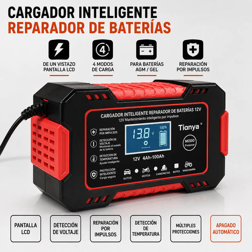 ⚡ Revive la Batería de tu Auto en Minutos: Cargador e Inteligente de Rescate