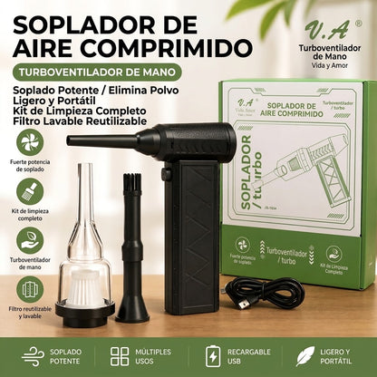 Soplador de Aire Comprimido Turbo – Potente, Recargable y Multiuso