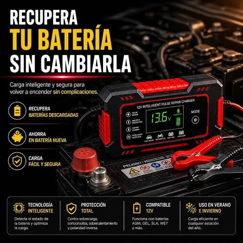 ⚡ Revive la Batería de tu Auto en Minutos: Cargador e Inteligente de Rescate